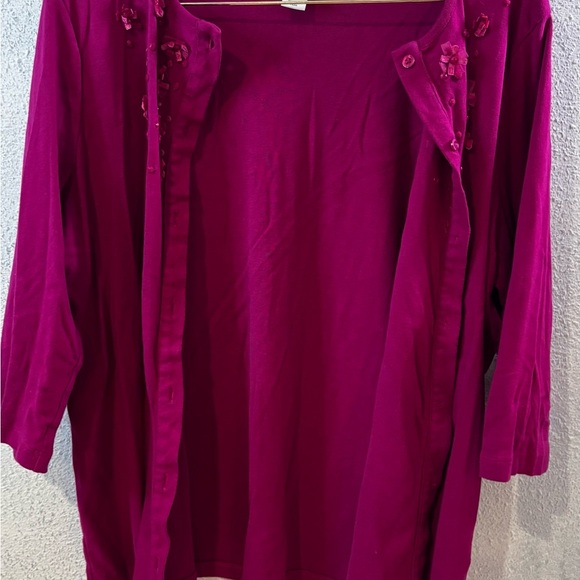 CJ Banks Fuchsia Blouse 1X - Picture 3 of 6